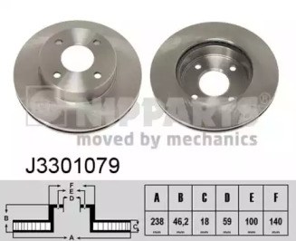 Диск переднього гальма J3301079 NIPPARTS