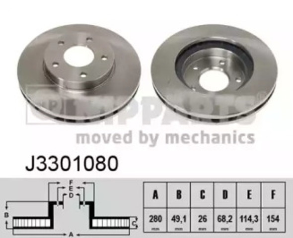 Диск переднього гальма J3301080 NIPPARTS