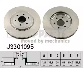 Диск переднього гальма J3301095 NIPPARTS
