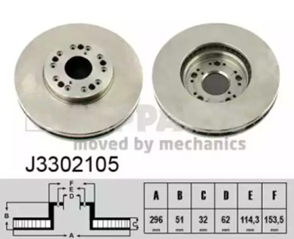 Диск переднього гальма J3302105 NIPPARTS