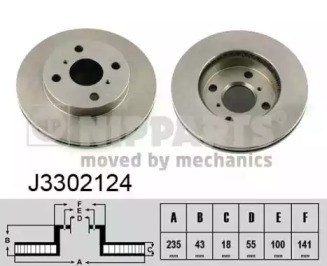 Диск переднього гальма J3302124 NIPPARTS