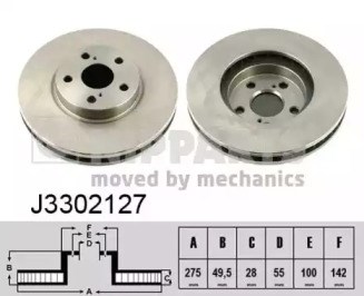 Диск гальмівний передній J3302127 NIPPARTS