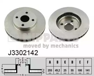 Диск переднього гальма J3302142 NIPPARTS