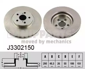 Диск переднього гальма J3302150 NIPPARTS