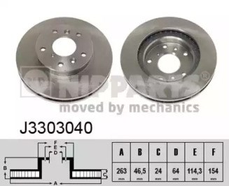Диск гальмівний передній J3303040 NIPPARTS