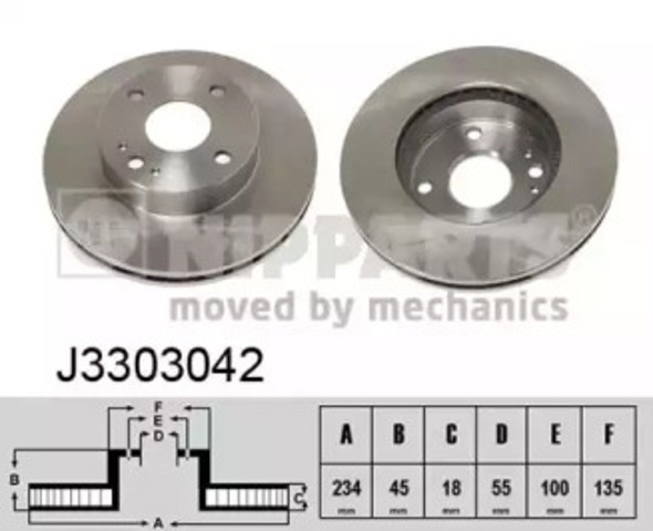 Диск гальмівний передній J3303042 NIPPARTS
