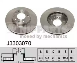 Диск переднього гальма J3303070 NIPPARTS