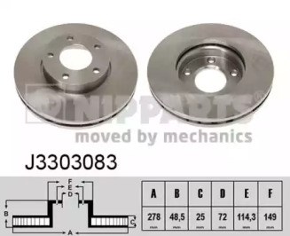 Диск переднього гальма J3303083 NIPPARTS