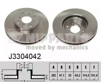 Гальмо дискове переднє J3304042 NIPPARTS