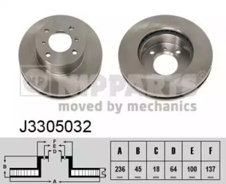 Диск переднього гальма J3305032 NIPPARTS