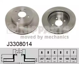 Гальмо дискове переднє J3308014 NIPPARTS