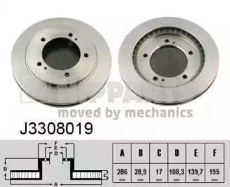 Диск гальмівний передній J3308019 NIPPARTS