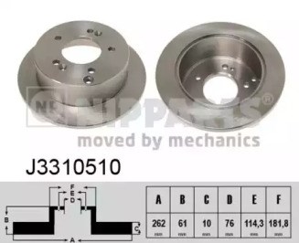 Диск заднього гальма J3310510 NIPPARTS