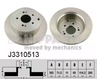 Дискові гальма J3310513 NIPPARTS
