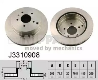 Дискові гальма J3310908 NIPPARTS