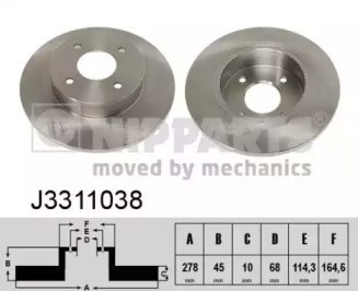 Дискові гальма J3311038 NIPPARTS