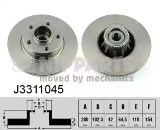 Дискові гальма J3311045 NIPPARTS