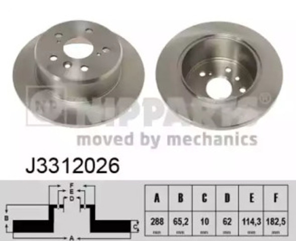 Дискові гальма J3312026 NIPPARTS