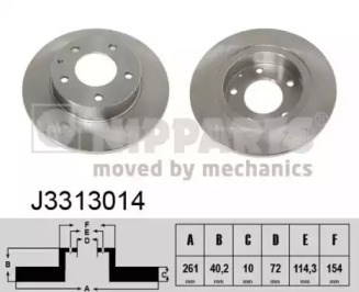 Диск заднього гальма J3313014 NIPPARTS