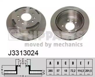 Диск заднього гальма J3313024 NIPPARTS