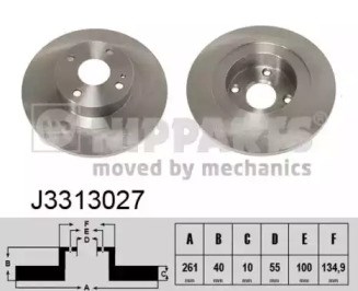 Задні дискові гальма J3313027 NIPPARTS