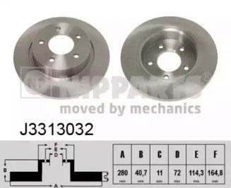 Диск заднього гальма J3313032 NIPPARTS