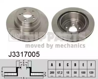 Задні дискові гальма J3317005 NIPPARTS