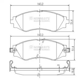 Передні гальмівні колодки J3600902 NIPPARTS