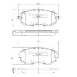 Передні гальмівні колодки J3607015 NIPPARTS