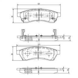 Колодки на гальмо задній дисковий J3610904 NIPPARTS