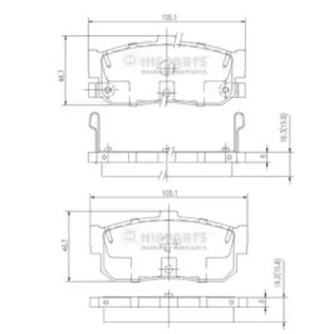 Комплект задніх колодок J3611034 NIPPARTS
