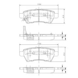 Задні гальмівні колодки J3611050 NIPPARTS