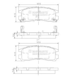 Комплект задніх колодок J3615003 NIPPARTS