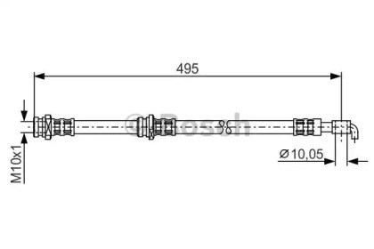 Шланг гальмівний задній, лівий LH6651 DELPHI
