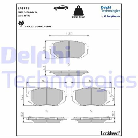 Гальмівні колодки LP3741 DELPHI
