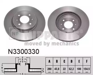 Гальмо дискове переднє N3300330 NIPPARTS