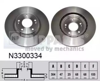 Диск переднього гальма N3300334 NIPPARTS