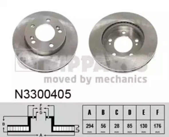 Диск переднього гальма N3300405 NIPPARTS