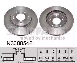 Диск переднього гальма N3300546 NIPPARTS