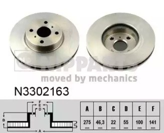 Диск переднього гальма N3302163 NIPPARTS