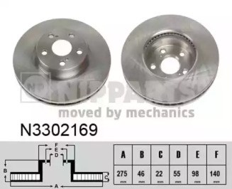 Гальмо дискове переднє N3302169 NIPPARTS