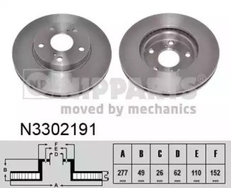 Гальмо дискове переднє N3302191 NIPPARTS