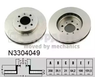 Диск переднього гальма N3304049 NIPPARTS