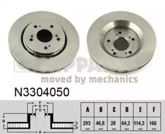 Диск переднього гальма N3304050 NIPPARTS
