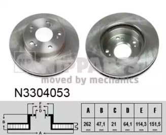 Диск гальмівний передній N3304053 NIPPARTS