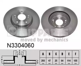 Диск переднього гальма N3304060 NIPPARTS