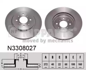 Диск гальмівний передній N3308027 NIPPARTS