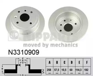Диск заднього гальма N3310909 NIPPARTS