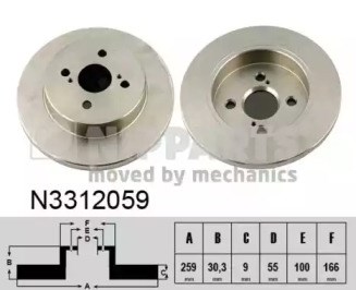 Диск гальмівний задній N3312059 NIPPARTS