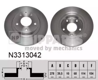 Диск заднього гальма N3313042 NIPPARTS